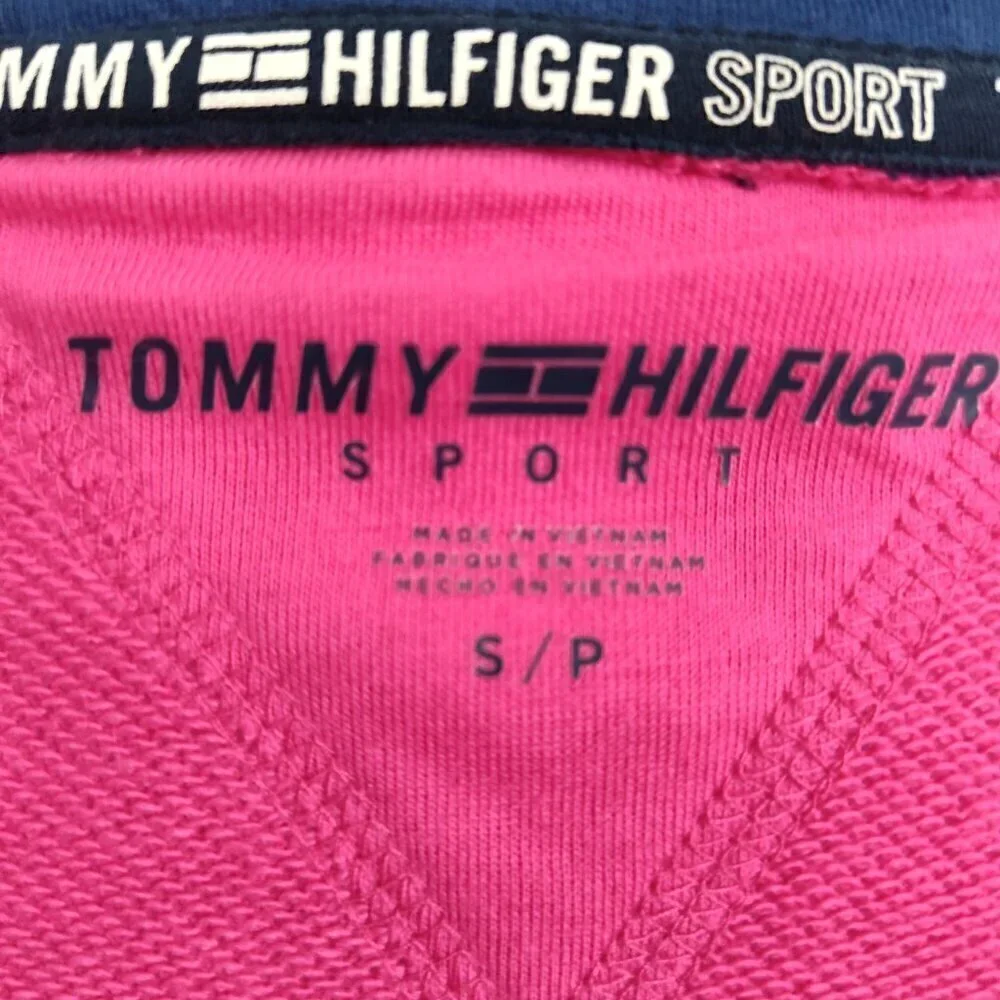 Ladies SZ S Tommy Hilfiger Pink Stripe Classic Hoodie